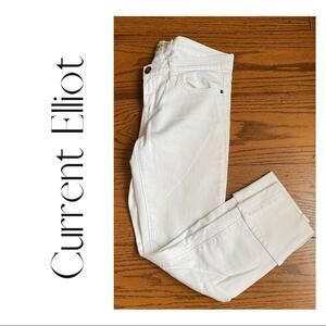 Current/Elliot The Fling Relaxed Fit Jeans in white